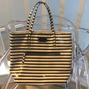 kate spade shopper black cream tote bon shopper